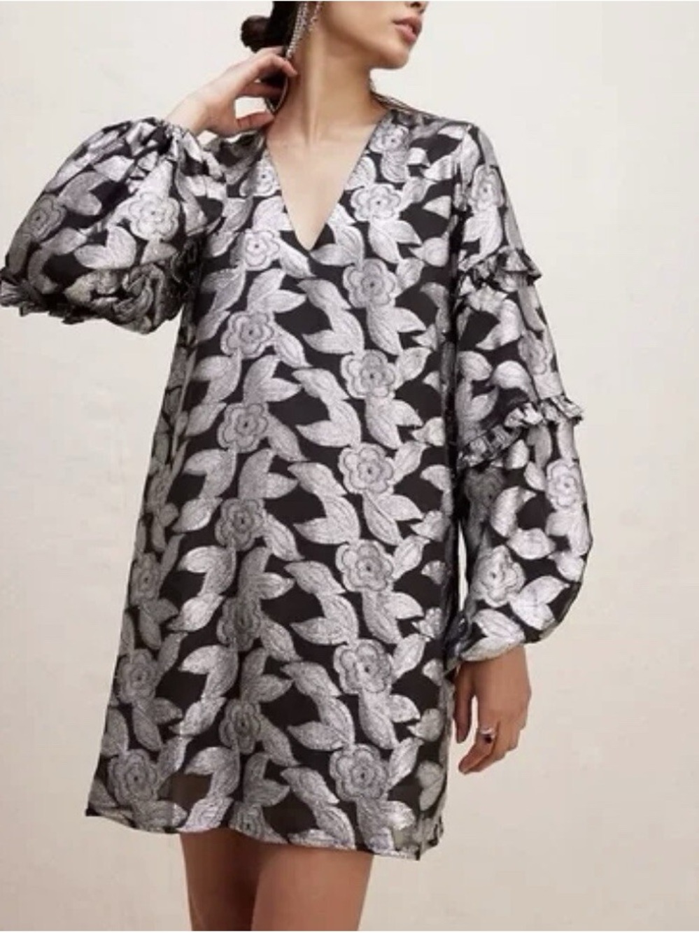 Jen's Pirate Booty x Free People Rising Star Mini Silver Dress XS NWOT
